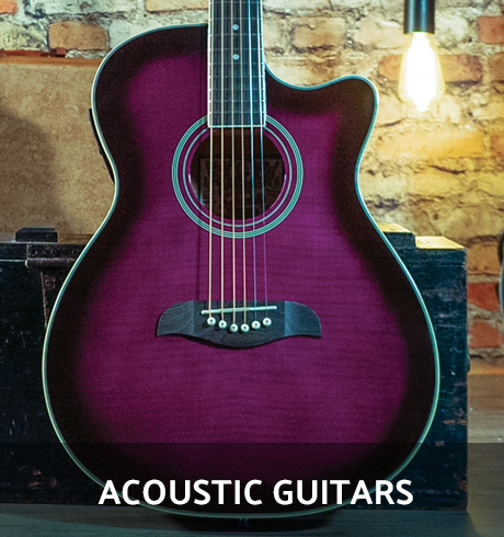 Purple Oscar Schmidt acoustic guitar body with gloss finish